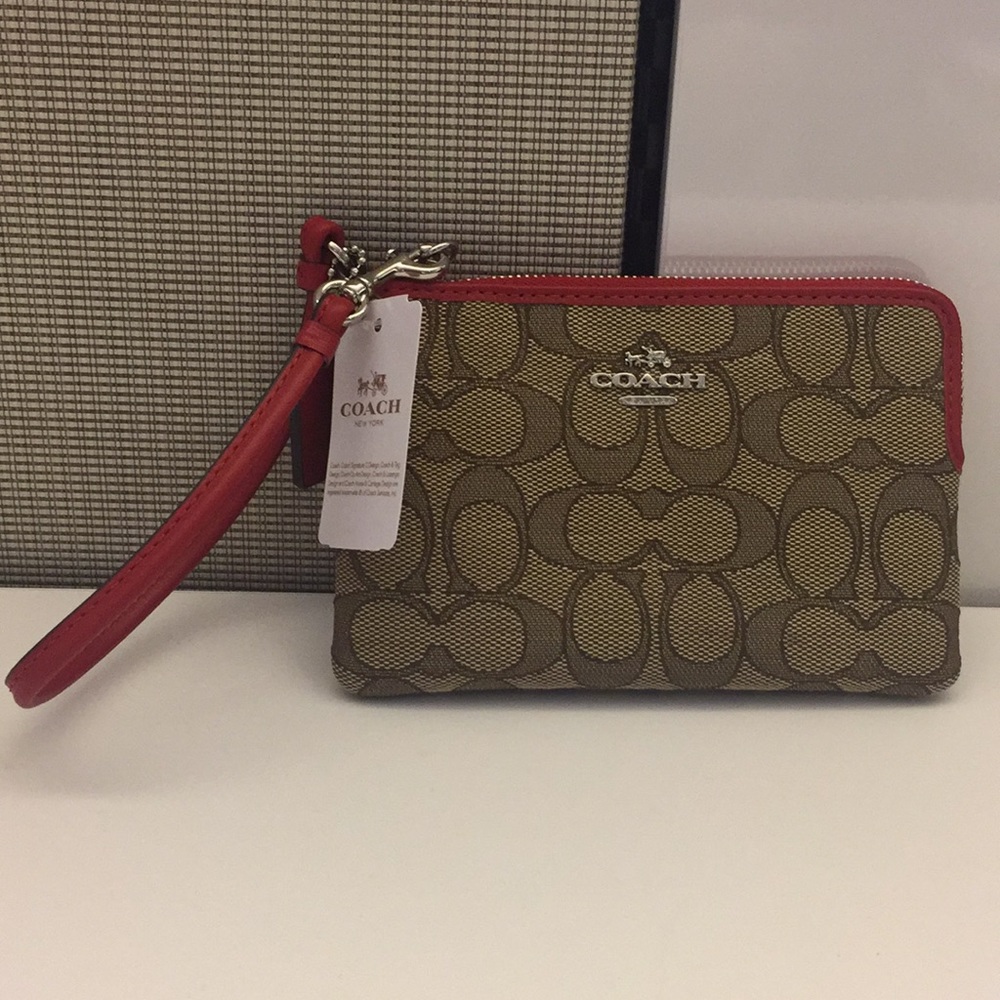 Coach Corner Zip Wristlet